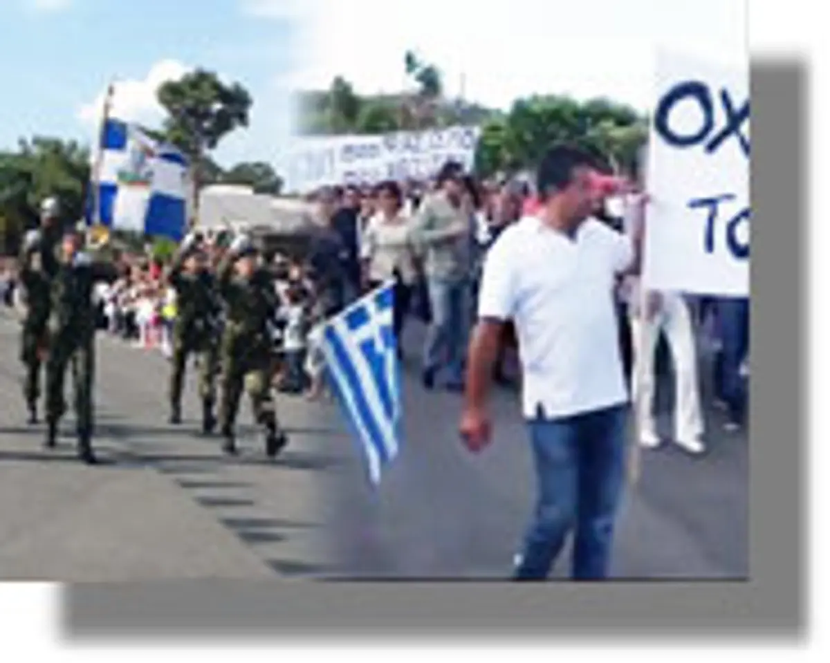 Εορτασμός 28ης Οκτωβρίου στη Λέρο: Μετά την παρέλαση πραγματοποίησαν πορεία οι διαδηλωτές!