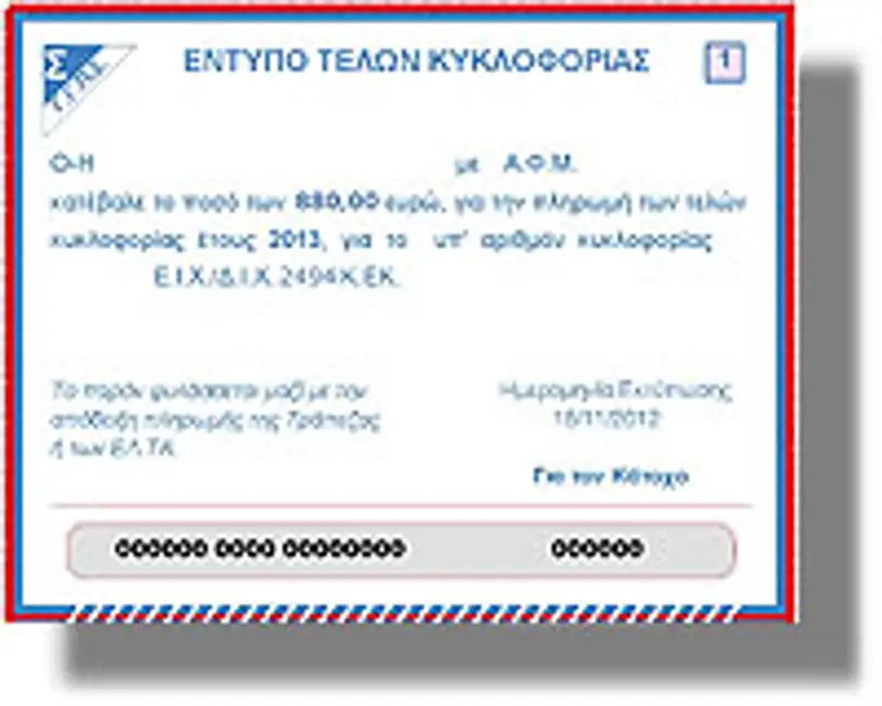 τέλη κυκλοφορίας