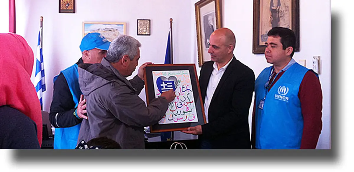 ΛΕΡΟΣ: Επίσκεψη οικογένειας προσφύγων στον Δήμαρχο Λέρου