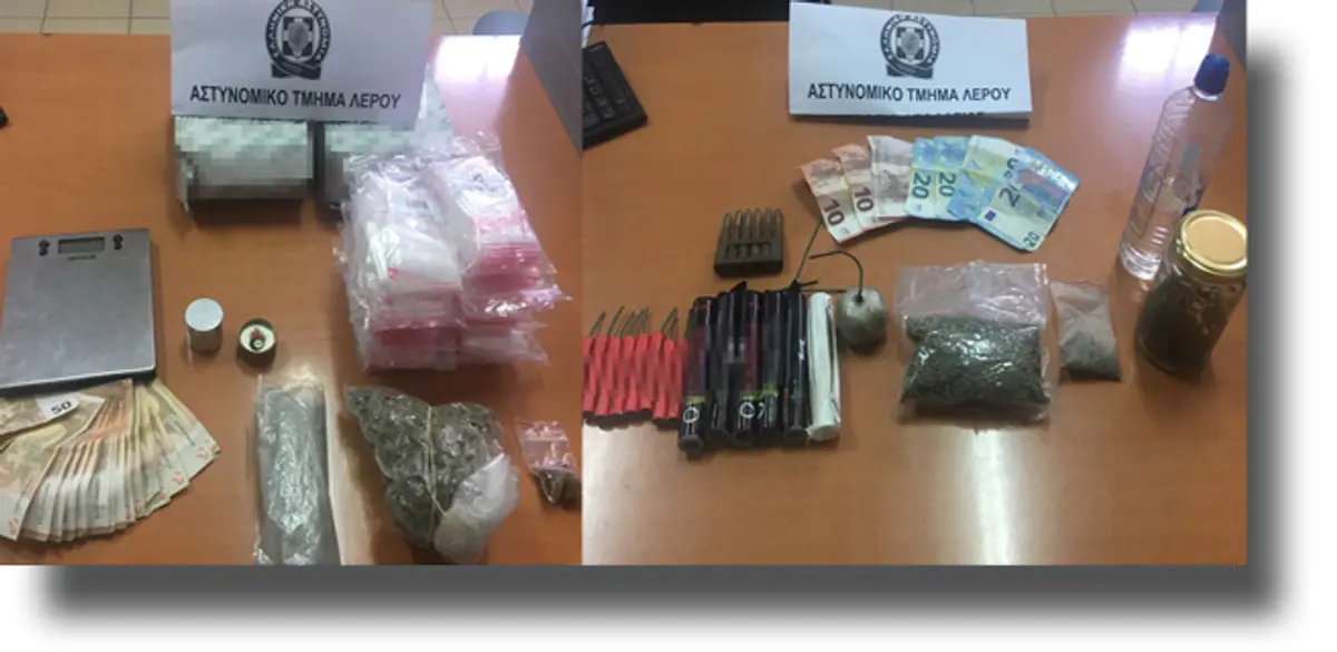 ΛΕΡΟΣ: Συνελήφθη 36χρονος και 21χρονος για υποθέσεις ναρκωτικών και παράνομη κατοχή φυσιγγίων και κροτίδων