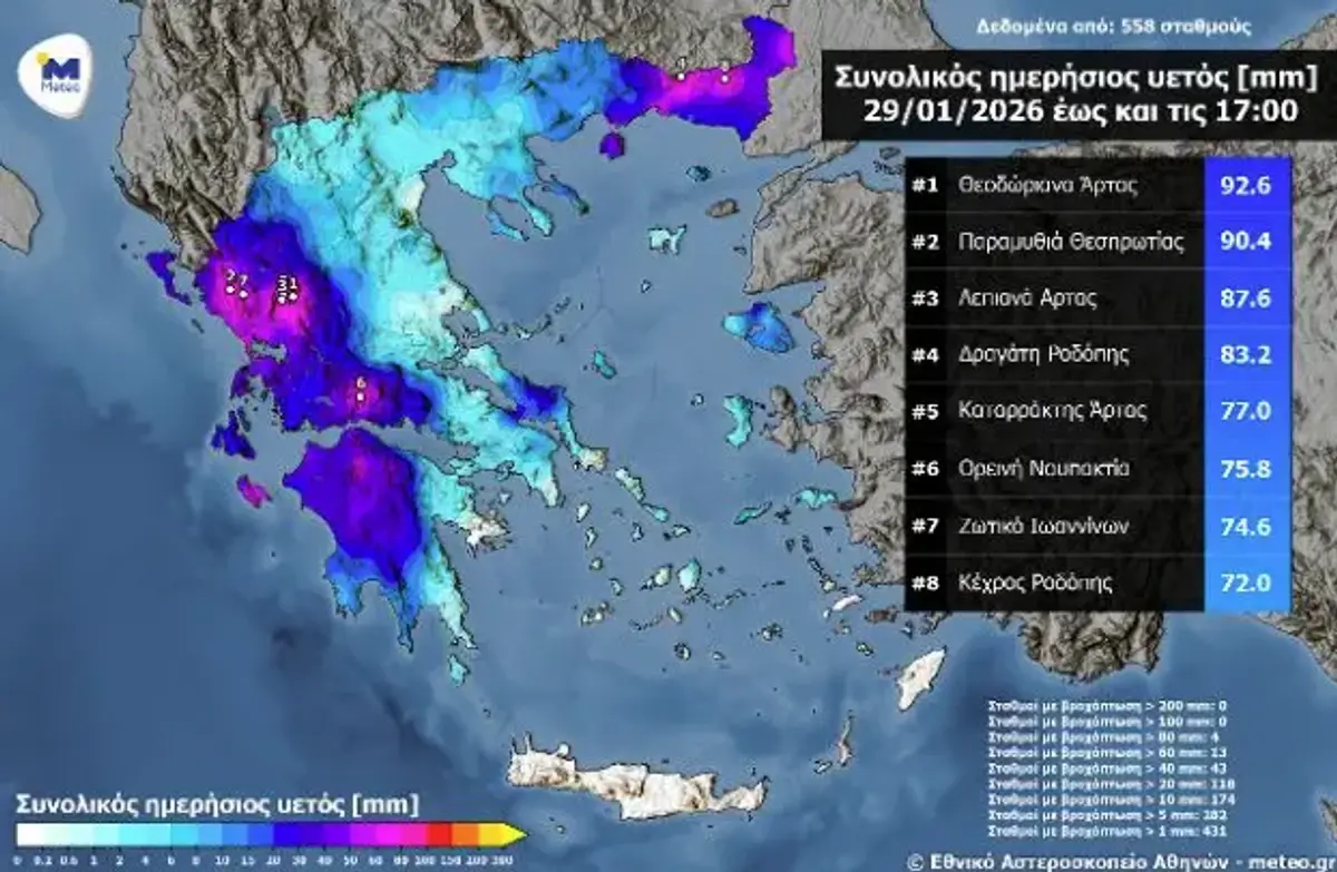 Καιρός: Κορυφώνεται η κακοκαιρία το Σαββατοκύριακο – Βροχές και καταιγίδες σε όλη τη χώρα