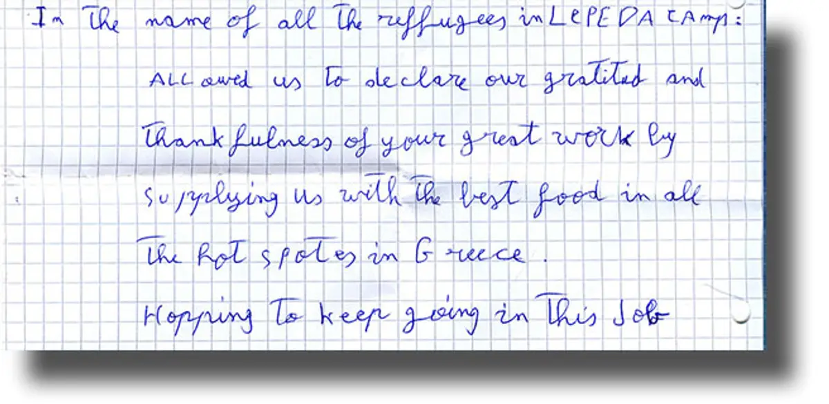 ΛΕΡΟΣ: Οι πρόσφυγες του HOTSPOT ευχαριστούν για την ποιότητα του φαγητού