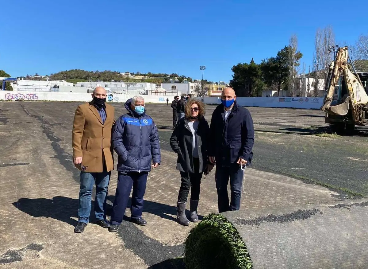 Δήμος Λέρου: Ξεκίνησαν τα έργα για τα δημοτικά γήπεδα Ποδοσφαίρου και Τέννις συνολικής αξίας 459.739,80 €