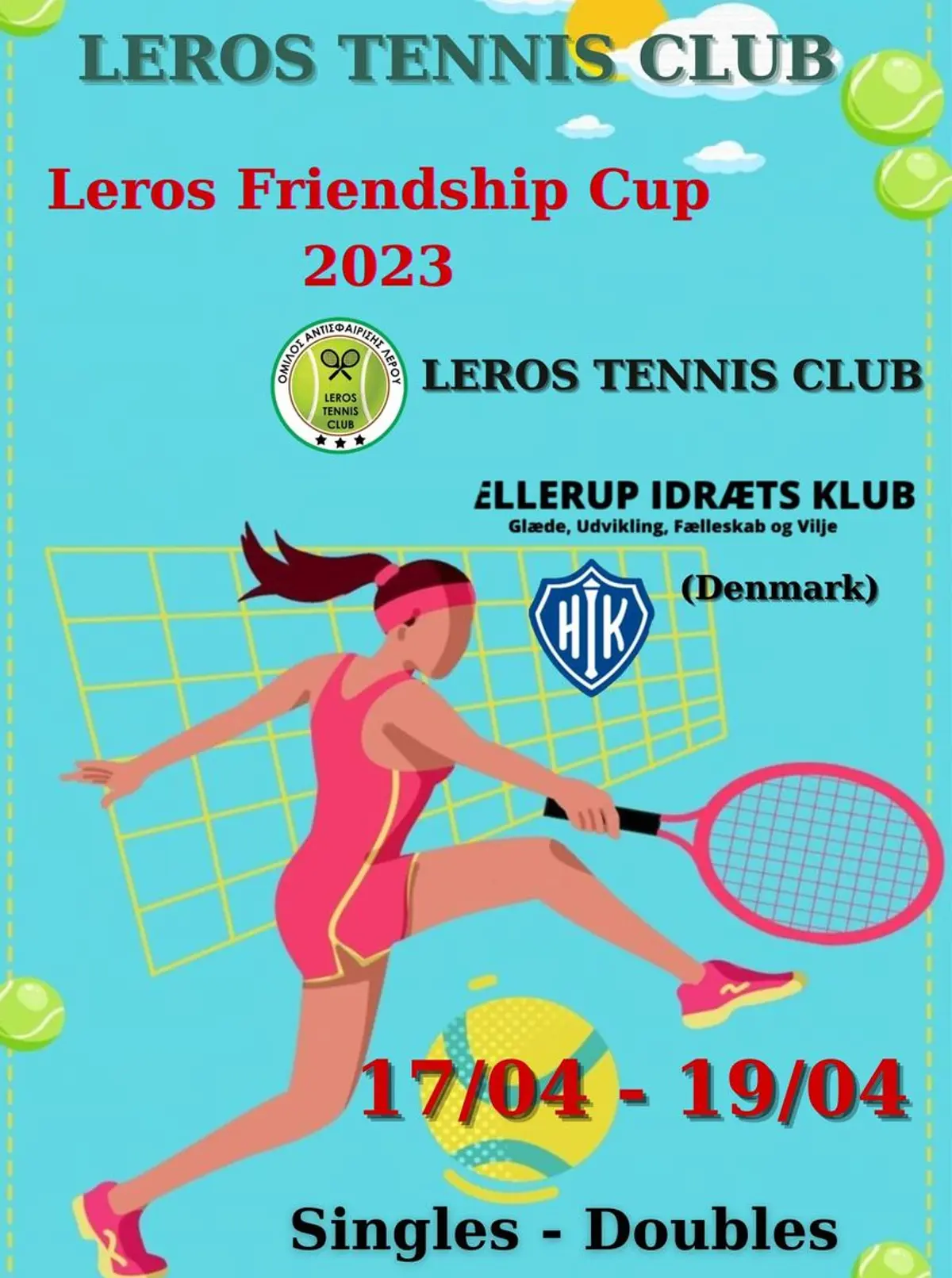 Λέρος: Αγώνες Tennis μεταξύ γυναικών, με την έλευση στο νησί αθλητριών από τη Δανία